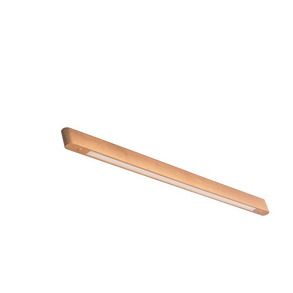 Plafon Madelustre Rettangolare LED Integrado 120cm Madeira Castanho Imbuia ou Preto 24W 3000K