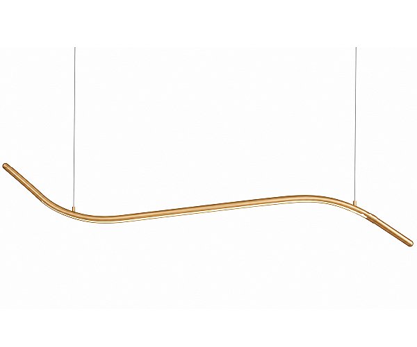 Pendente Metal Domado 9088 Line GG Fita LED 21,6W 3000K 150x30x3cm Alumínio e Vidro Bivolt