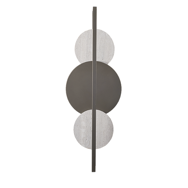 Arandela Metal Domado 6612 Bolle Rock Tripla Fita LED 45,7W 3000K 35x100x17cm Alumínio e Pedra Bivolt