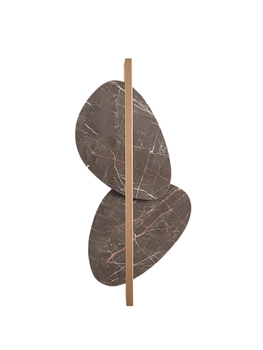 Arandela Metal Domado 6613 Bolle Rock Organic Dupla Fita LED 33,1W 3000K 39x78x13cm Alumínio e Pedra Bivolt