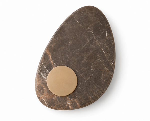 Arandela Metal Domado 6617 Bolle Rock Organic Flux Fita LED 10,7W 3000K 28,5x40x7cm Alumínio e Pedra Bivolt