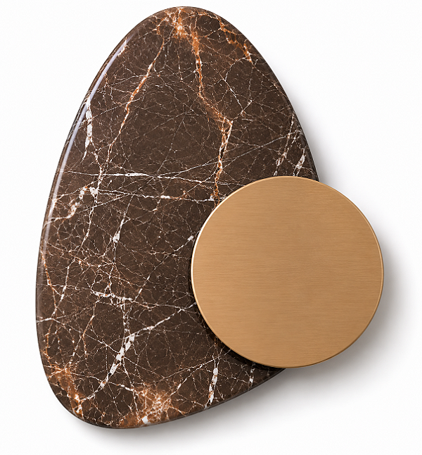 Arandela Metal Domado 6618 Bolle Rock Organic Flux Out Fita LED 12,6W 3000K 34x40x7cm Alumínio e Pedra Bivolt