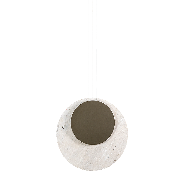 Pendente Metal Domado 6620 Bolle Rock Flux Fita LED 22,4W 3000K 50x50x6cm Alumínio e Pedra Bivolt