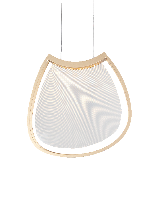 Pendente Metal Domado 6596 Almenara Balonê Fita LED 3,6W 3000K 60x45x6cm Alumínio e Acrílico Frisado Bivolt