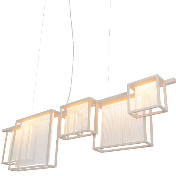 Lustre Metal Domado 6589 Almenara M Fita LED 20,3W 3000K 140x35x22,5cm Alumínio e Acrílico Frisado Bivolt