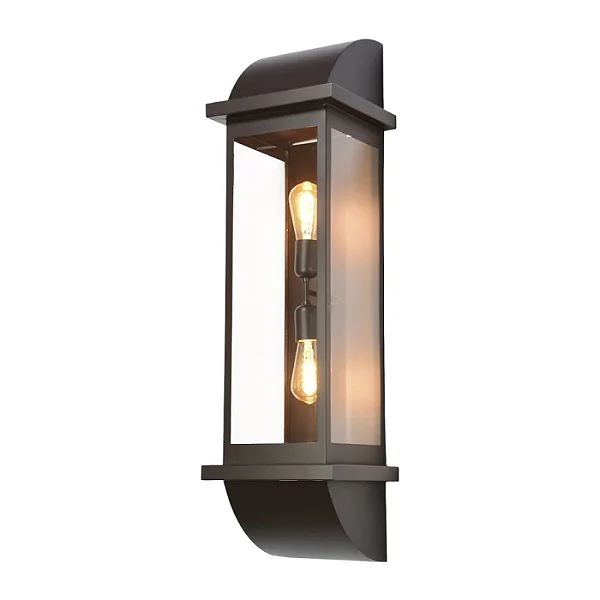 Arandela Metal Domado 6213 Toscana Arc Duo GG 2xE27 Filamento 25x92x24cm Alumínio e Vidro