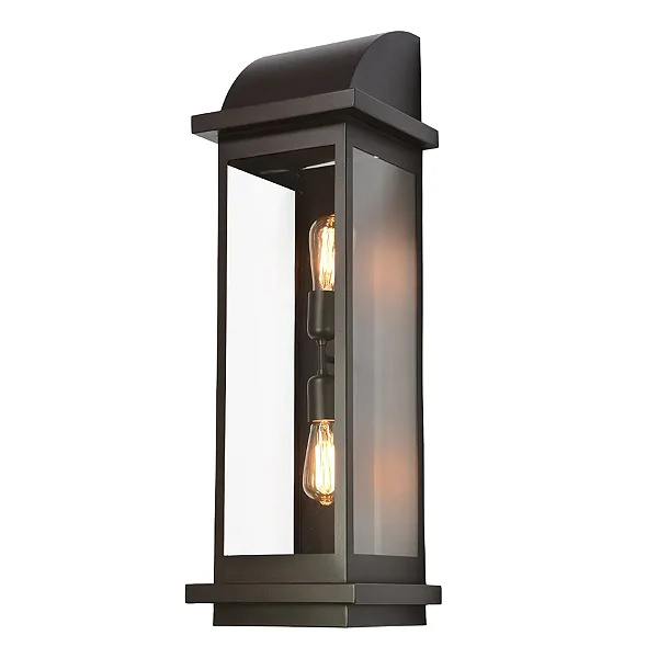 Arandela Metal Domado 6212 Toscana Arc GG 2xE27 Filamento 25x82x24cm Alumínio e Vidro
