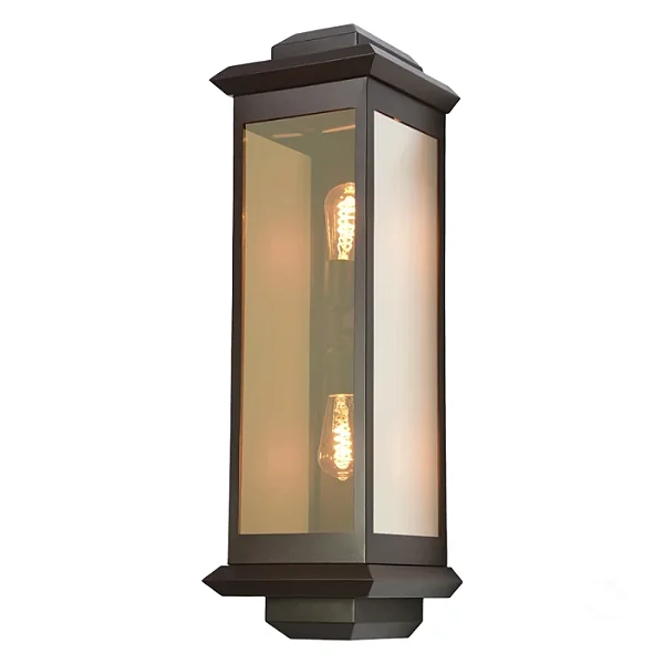 Arandela Metal Domado 6215 Toscana Trap Duo GG 2xE27 Filamento 25x78x24cm Alumínio e Vidro