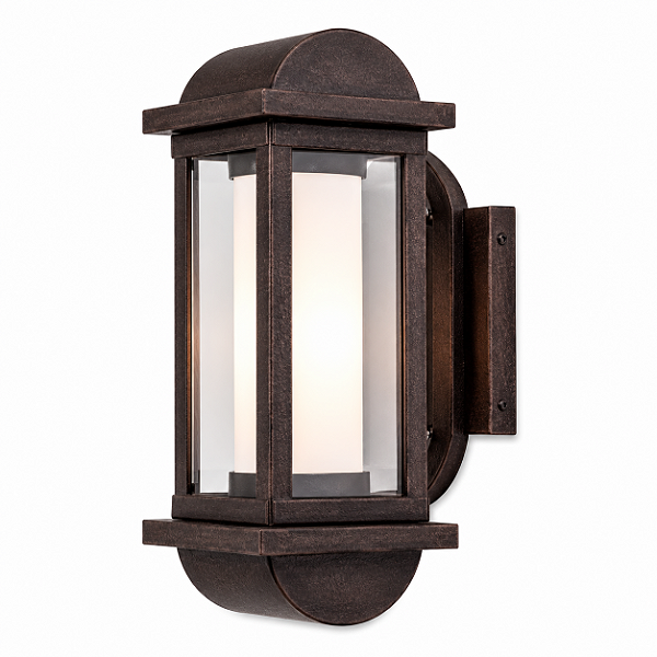 Arandela Metal Domado 6189 Toscana Arc Out Poli G E27 Bulbo 18x50x25cm Alumínio e Vidro