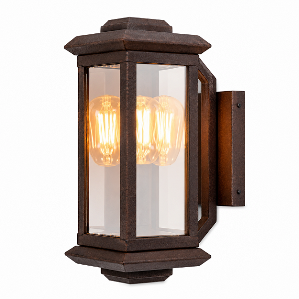 Arandela Metal Domado 6195 Toscana Trap Out G E27 Filamento 18x50x25cm Alumínio e Vidro