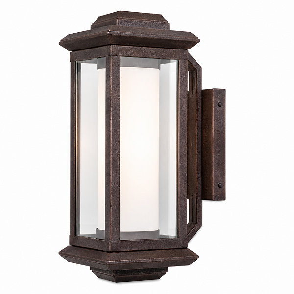 Arandela Metal Domado 6197 Toscana Trap Out Poli P E27 Bulbo 14x40x21cm Alumínio e Vidro