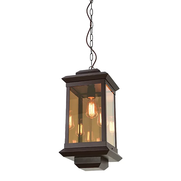 Pendente Metal Domado 6222 Toscana Trap P E27 Filamento 26x52x26cm Alumínio e Vidro