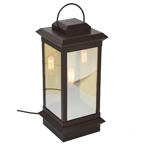 Lanterna Metal Domado 6238 Toscana Trap M E27 Filamento 25x64x25cm Alumínio e Vidro