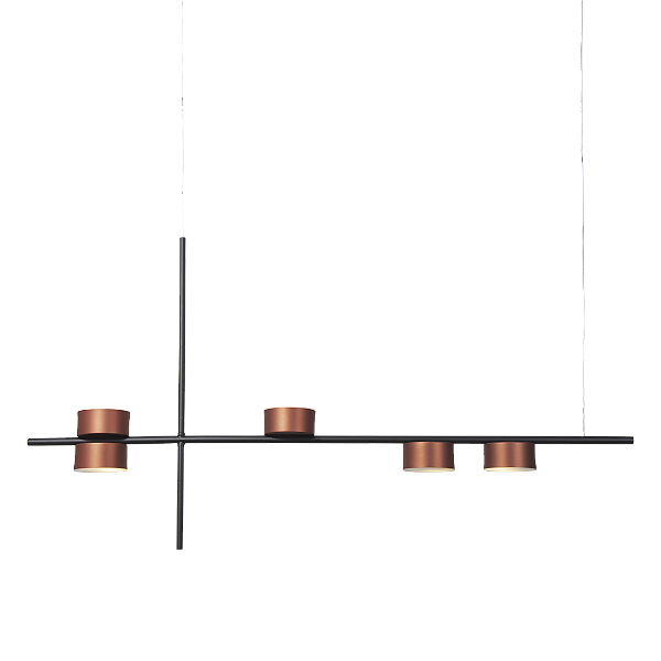 Pendente Metal Domado Moobe Pan Trilho 6365 63cm LED 7W 3000K Alumínio e Acrílico
