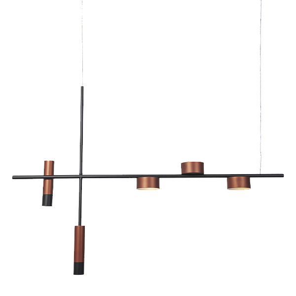 Pendente Metal Domado Moobe Pan Tub Trilho 6367 LED 16,2W GU10 e G9 Alumínio 83cm