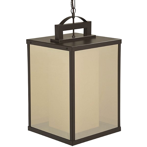 Pendente Metal Domado Retrô Quadrado Grande 5521G 50cm Alumínio e Vidro E27