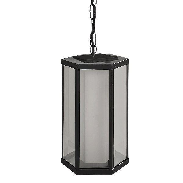 Pendente Metal Domado Retrô Sextavado Pequeno 5523P 36cm Alumínio e Vidro E27