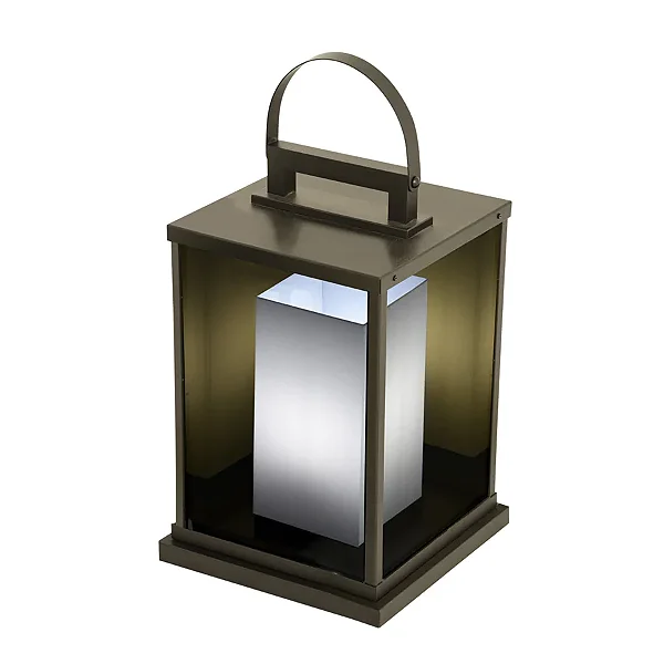 Lanterna Metal Domado Retrô Quadrada Grande 5628G 52cm Alumínio Policarbonato e Vidro E27
