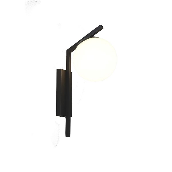 Arandela Metal Domado Kellua Chanfro 6026 38cm Alumínio e Vidro E27
