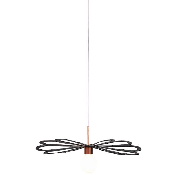 Pendente Metal Domado Fluid Daisy 35cm Ball 6249B Alumínio Acrílico e Vidro G9