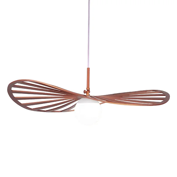 Pendente Metal Domado Fluid Line 80cm Ball 6261B Alumínio Acrílico e Vidro E27