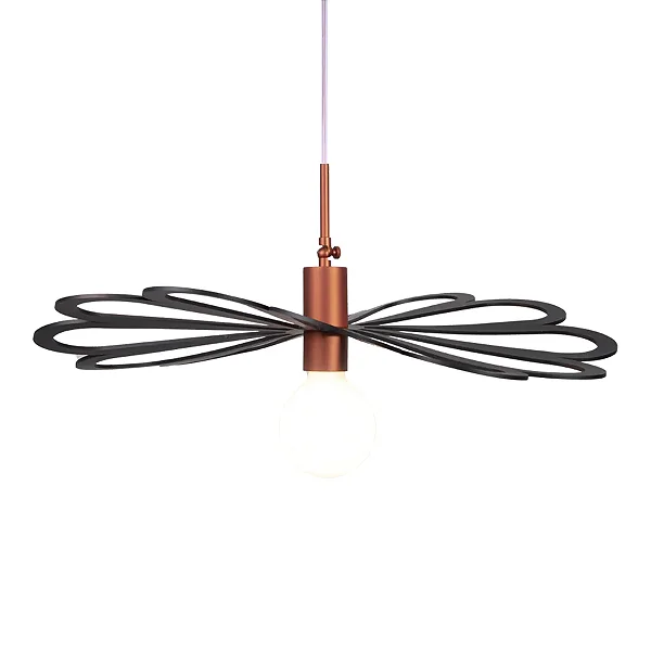 Pendente Metal Domado Fluid Daisy 80cm E27 6265E Alumínio e Acrílico