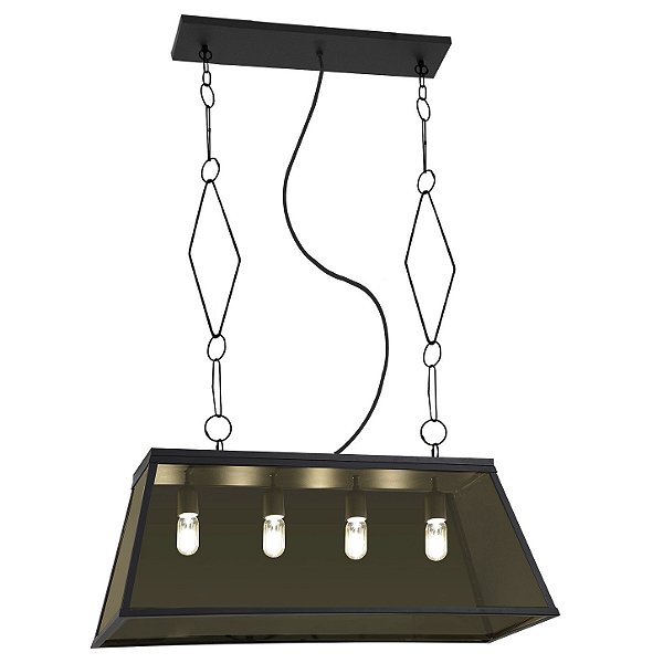 Pendente Metal Domado Colonial Retangular Class 5665