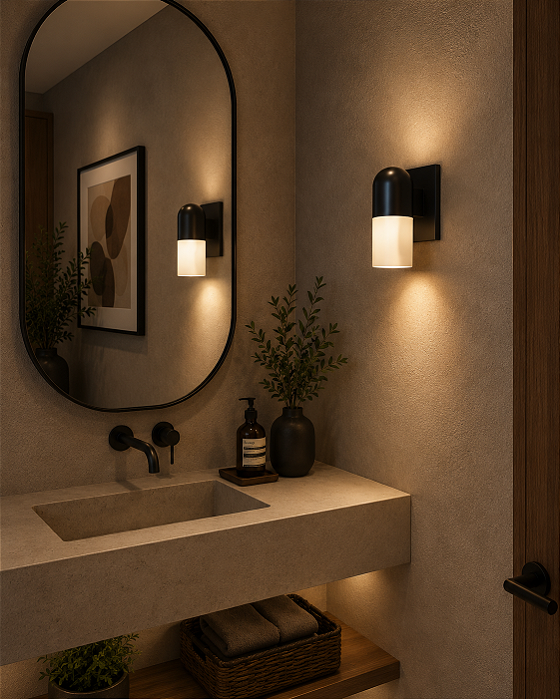 Arandela Metal Domado Glass Tub Arredondada 560 E27