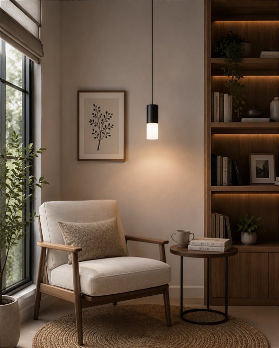Pendente Glass Reto Metal Domado Código 566 22cm para Lâmpada Bulbo E27 com Vidro