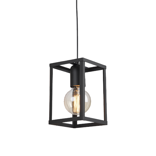 Pendente Thomas Quadro PP Metal Domado Código 5914 18cm para Lâmpada Filamento E27 em Alumínio