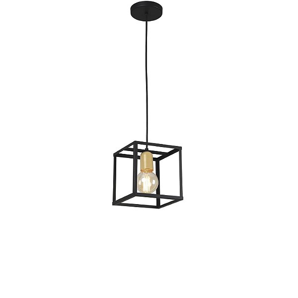 Pendente Thomas Quadro P Metal Domado Código 5915 18cm para Lâmpada Filamento E27 em Alumínio
