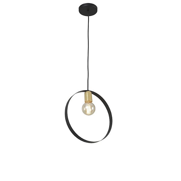 Pendente Thomas Redondo Metal Domado Código 5901 30cm para Lâmpada Filamento E27 em Alumínio