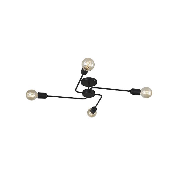 Plafon Thomas Radial com Quatro Metal Domado Código 6005 para 4 Lâmpadas Filamento E27 72cm em Alumínio