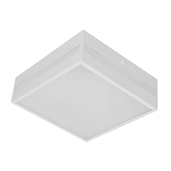 Plafon Quadrado 40cm Corte Lateral Metal Domado Código 31312 para 4 Lâmpadas Bulbo E27 em Alumínio e Vidro