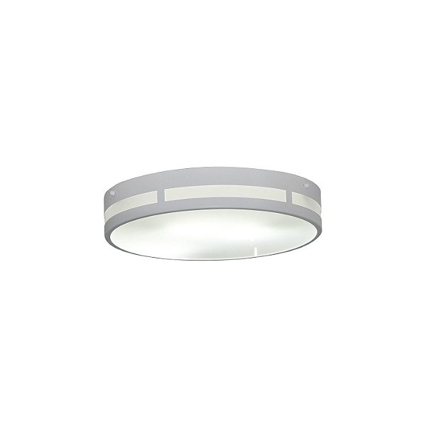 Plafon Redondo 20cm Corte Lateral Metal Domado Código 31316 para 1 Lâmpada Bulbo E27 em Alumínio e Vidro