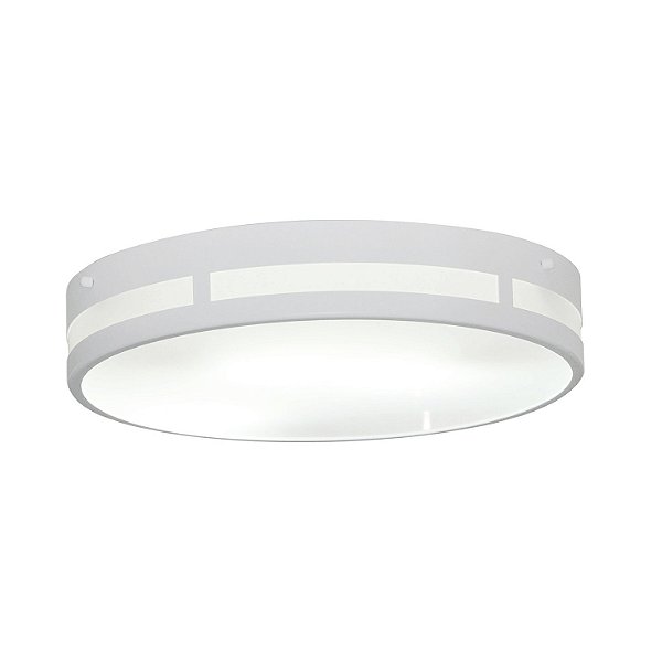 Plafon Redondo 40cm Corte Lateral Metal Domado Código 31318 para 3 Lâmpadas Bulbo E27 em Alumínio e Vidro