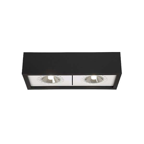 Plafon Tek Nik Duplo Metal Domado Código 5777 para 2 Lâmpadas Halopar20 AR70 AR111 E27 e GU10