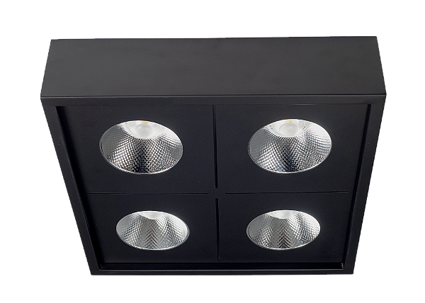 Plafon Tek Nik Quadruplo Metal Domado Código 5778 para 4 Lâmpadas Halopar20 AR70 AR111 E27 e GU10