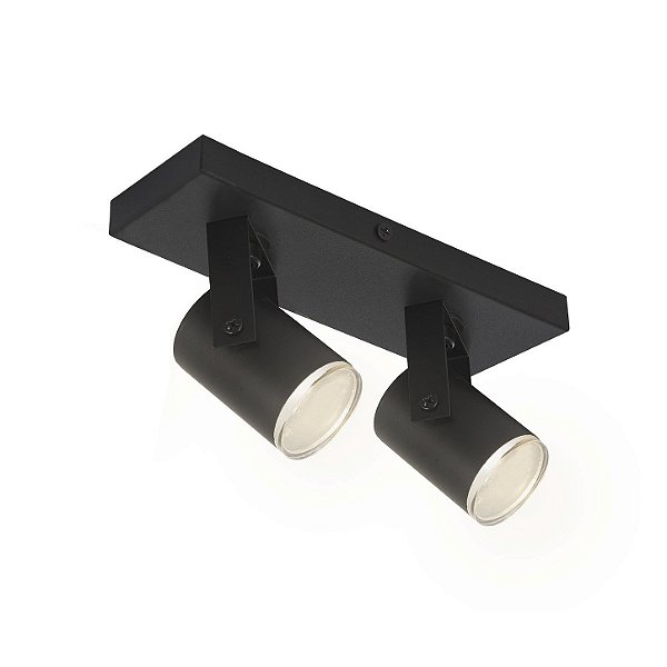 Spot Mini Redondo Duplo Metal Domado Código 11355 para 2 Lâmpadas Mini Dicróica GU10 LED COB 6W