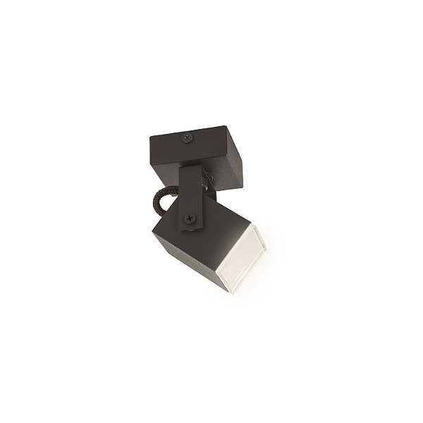 Spot Mini Quadrado Simples Metal Domado Código 11364 para 1 Lâmpada Mini Dicróica GU10 LED COB 3W