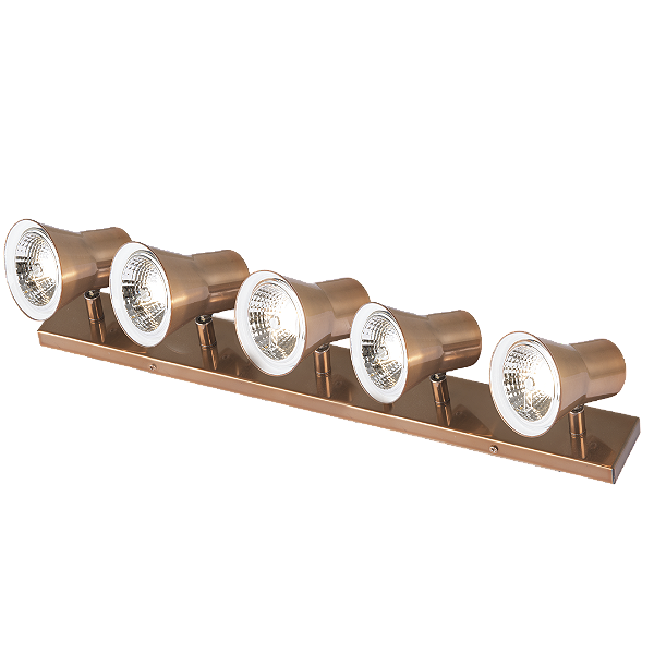 Spot Trapézio P com Cinco Metal Domado Código 11318 GU10 para 5 Lâmpadas AR70 em Alumínio