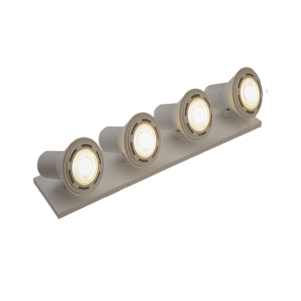 Spot Trapézio G com Quatro Metal Domado Código 11327 GU10 para 4 Lâmpadas AR111 em Alumínio