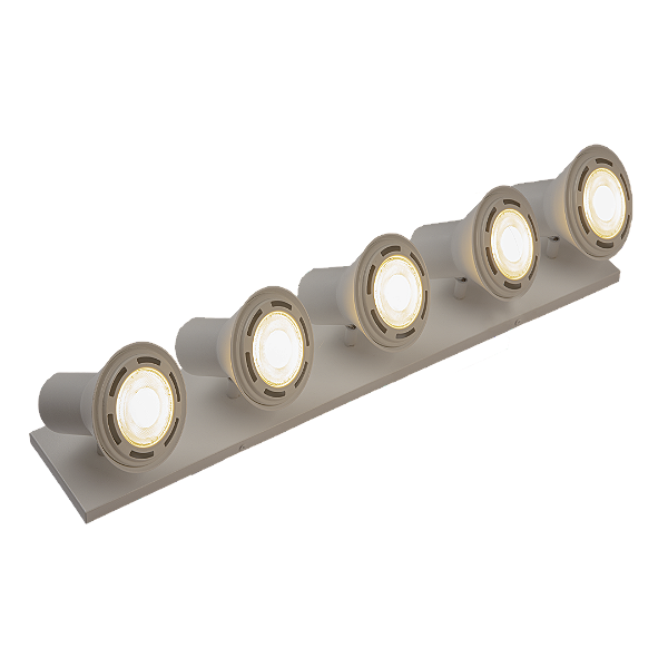 Spot Trapézio G com Cinco Metal Domado Código 11328 90cm para 5 Lâmpadas AR111 GU10 em Alumínio