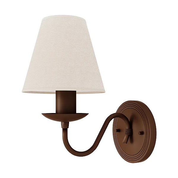 Arandela Foco Metallo Belga Simples AR-102-1 em Metal 1xE27 para Sala, Quarto, Hall e Corredor
