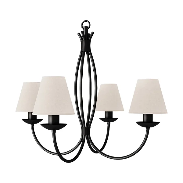Lustre 4 Puntas LU-400-4 Foco Metallo 4 Lâmpadas E27 | Lustre Decorativo Moderno