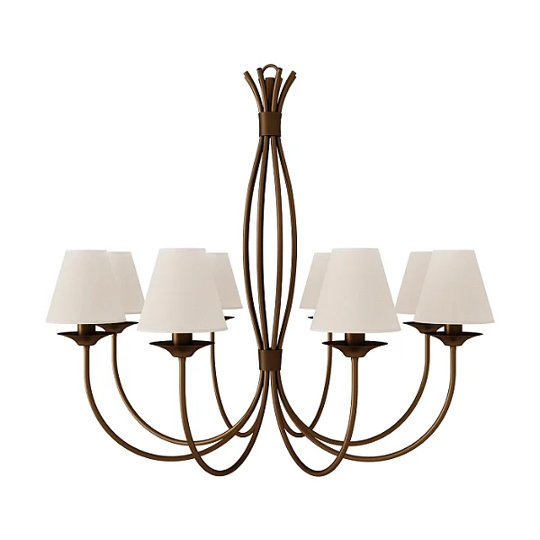 Lustre 8 Puntas LU-400-8 Foco Metallo 8 Lâmpadas E27 | Lustre Decorativo Moderno para Pé-Direito Duplo