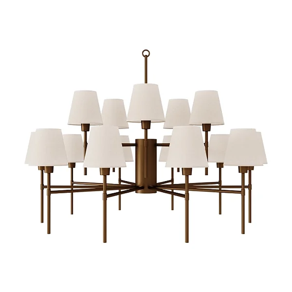 Lustre Amalfi 15 Braços LU-419-15 Foco Metallo 15 Lâmpadas E27 | Lustre Decorativo para Pé-Direito Duplo