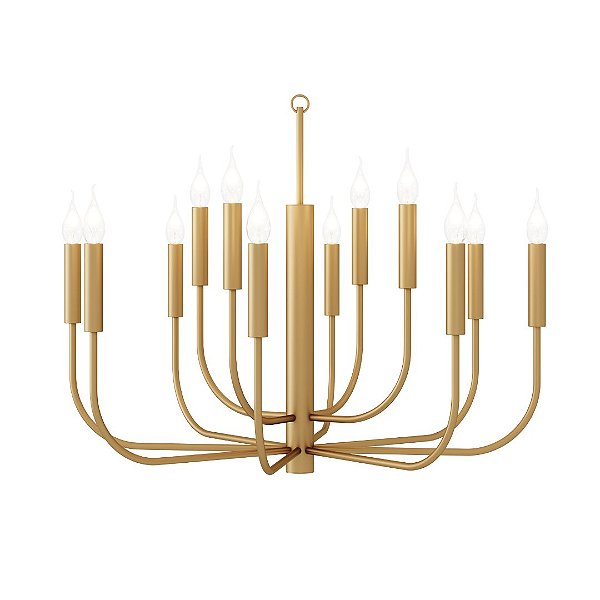 Lustre Amália 12 Braços LU-448 Foco Metallo 12 Lâmpadas E14 | Lustre Decorativo Clássico Contemporâneo