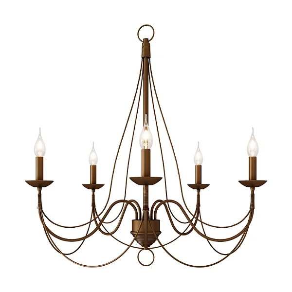 Lustre Aro LU-402 Foco Metallo 5 Lâmpadas E14 | Lustre Decorativo Moderno