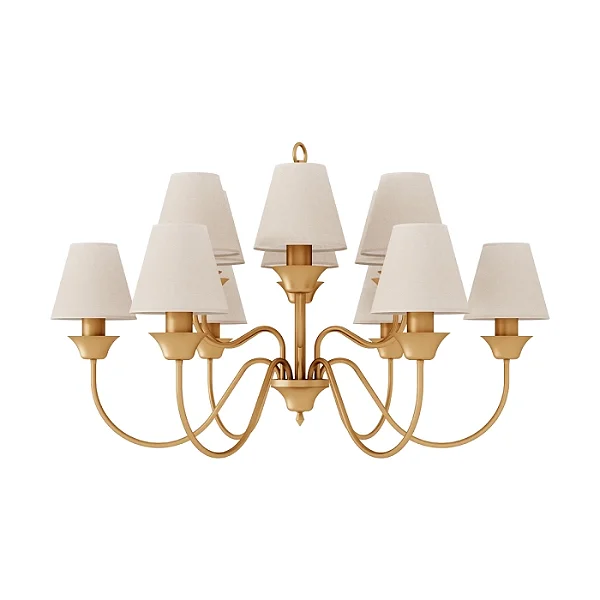 Lustre Belga 12 Braços LU-409-12 Foco Metallo 12 Lâmpadas E27 | Lustre Decorativo Moderno